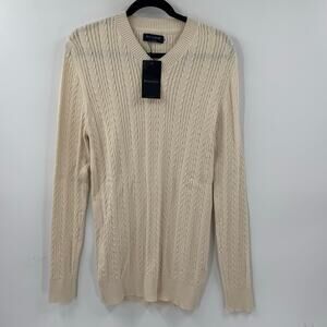 NWT Donato cream cable knot cotton sweater
